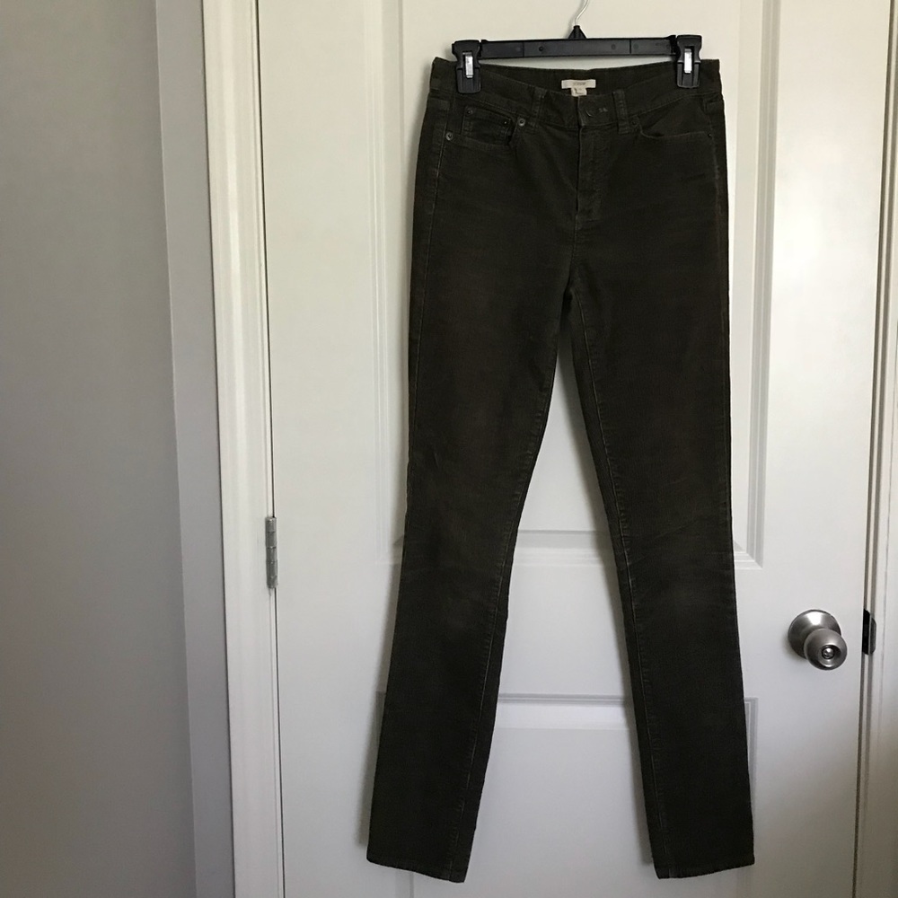 J. Crew high-waisted olive corduroys (24)